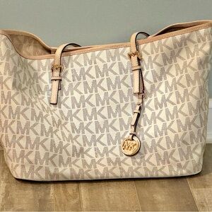 Michael Kors Cream MK Logo Tote